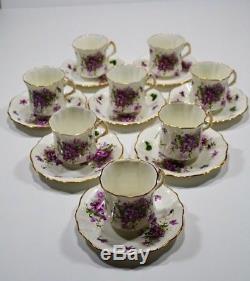 hammersley violets saucers cups bone victorian england china set