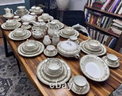 102pc Aynsley Henley Fine Bone China Set, 12 Place Settings, England, Pristine