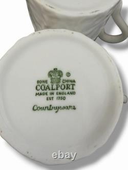 11 Coalport Countryware Demitasse Cup & Saucer Sets Bone China England White