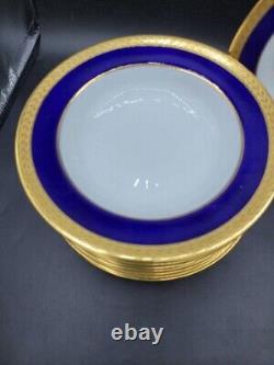 11 Copeland Spode England Cobalt Blue & Gold Bowls China