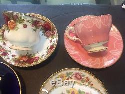 11 Vintage England china tea cup & saucer sets, circa 1950's Look $75 No Rese