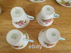 11pcs Shelley Begonia Fine Bone China Coffee Set England c1945-66