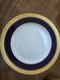 12 Aynsley England Bone China 10.1/2 Gold Rim/Cobalt Blue & White Dinner Plates