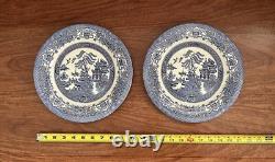 12 Pieces VTG Blue WiIlow England E. I. T. Ironstone China Set For 2