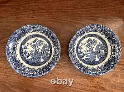 12 Pieces VTG Blue WiIlow England E. I. T. Ironstone China Set For 2