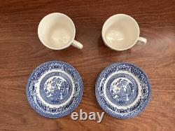 12 Pieces VTG Blue WiIlow England E. I. T. Ironstone China Set For 2