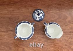 12 Pieces VTG Blue WiIlow England E. I. T. Ironstone China Set For 2