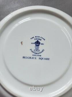 12 Set Rare Staffordshire Bone China England Belgrave Square Cup & Saucer