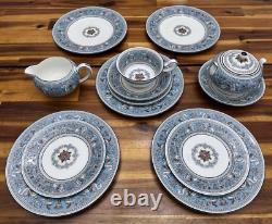 14-pieces Set Wedgwood Florentine Turquoise W2714 Bone China, England