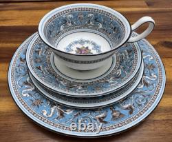 14-pieces Set Wedgwood Florentine Turquoise W2714 Bone China, England