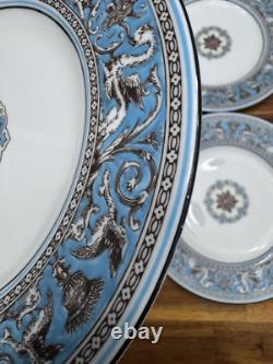 14-pieces Set Wedgwood Florentine Turquoise W2714 Bone China, England