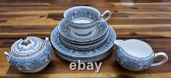 14-pieces Set Wedgwood Florentine Turquoise W2714 Bone China, England