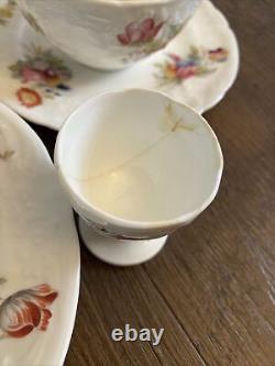 15 pc Coalport Fine China Breakfast Set Tea Cocoa Coffee Pot Covered Dish Sugar