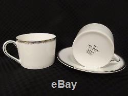 15pc Wedgwood Bone China SILVER ASTER Platinum Plates & Cups Set for 4, England