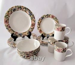 16pc Royal Doulton JACOBEAN 4x4pc Estate Set Everyday China Tapestry Floral 2 Av