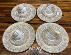 16pc Royal Doulton Sovereign H4973 English Fine Bone China 4 Place Set Gold EUC