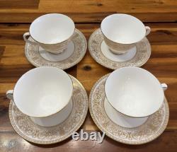 16pc Royal Doulton Sovereign H4973 English Fine Bone China 4 Place Set Gold EUC