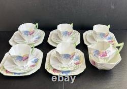 17 Pics Antique Shelley England Bone China Queen Anne Floral Tea Set