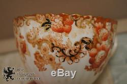 18 Pc Bone China Tea Set Victorian Radfords Fenton England Orange Floral Gilt