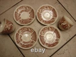 18 Piece Alfred Meakin China Fair Winds Brown Dishes Staffordshire England