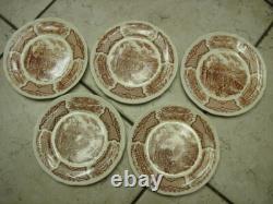 18 Piece Alfred Meakin China Fair Winds Brown Dishes Staffordshire England