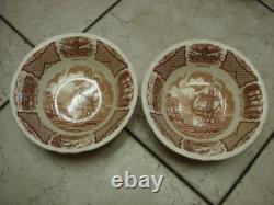 18 Piece Alfred Meakin China Fair Winds Brown Dishes Staffordshire England