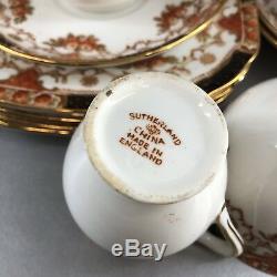 19 Piece Sutherland Bone china England Tea Snack Set Teacup Saucer Cake Plate