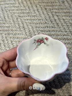 1950's Shelley England RARE PINK FLORAL 8pc Tea Set Egg Cup, Tea Pot, Cup, Etc