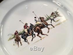 1983 England Polo Ralph Lauren Fine Porcelain China Large Bowl And 4 Plates Set