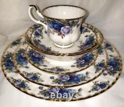 1987 Vintage Royal Albert Moonlight Rose Bone China England 6 PC Place Setting