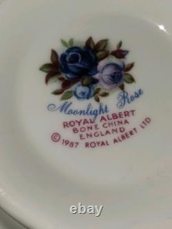 1987 Vintage Royal Albert Moonlight Rose Bone China England 6 PC Place Setting