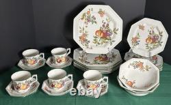 1990 Vtg 22-Pc Johnson Bros England Fresh Fruit Octagonal Service for 5-Pristine
