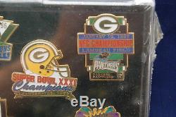 1997 Super Bowl XXXI Green Bay New England 5 Pin Set #3081/5000 Sealed