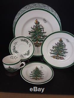 20 pc SPODE CHRISTMAS TREE CHINA DINNERWARE 5 x 4 Place Settings Plates England