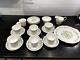 21 pc Set- Colclough Bone China Teatime Setting England Green and Brown Flowers