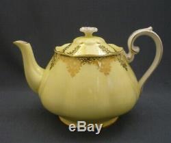 23 Piece Royal Albert England Yellow & Gold Bone China Tea Set Service For 6
