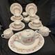 24 Pc MINT BEAUTIFUL Minton Rose Garland Stone China British Tea Set