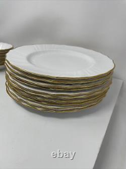 28 Spode Bone China Set dinner plates, made in England gold trim gorgeous