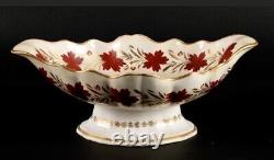 30 Pc. Set Coalport Porcelain Dinnerware Mid 19th C Red Floral & Gilt