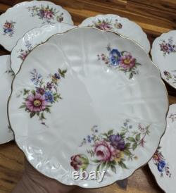 30pc Vtg Aynsley #2383 Fine Bone China Set, Pastel Floral Crocus, Gold Trim, EUC