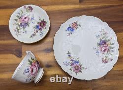 30pc Vtg Aynsley #2383 Fine Bone China Set, Pastel Floral Crocus, Gold Trim, EUC