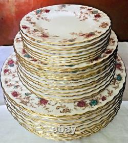 32-pc Minton China Ancestral pattern 1793 Plate Sets, Made In England, A1556