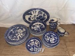 35 Piece Elegant Blue Willow China Tea Set- Made In England