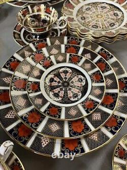 4 Royal Crown Derby Old Imari 1128 6 Pc Place Settings, 24 Pieces, Mint