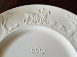 (4) Wedgwood Equestrian Fox Hunt Hunting Luncheon Plate Set, 9.5 Creamware