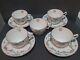 4 sets + 1 Antique CROWN STAFFORDSHIRE China Cups & Saucers Blue Bow Pattern