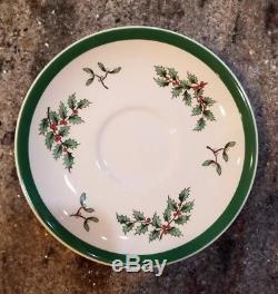 44 Pieces Spode China Christmas Tree Plates Setting for 8 People England