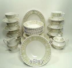 45 Pc China Set for 8 with Serving Pcs J G Meakin Classic Forum Green England
