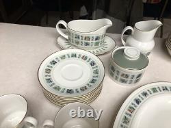 47 Piece Royal Doulton Tapestry Fine China England Dinnerware Set 1960's New MCM