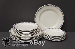 48 Piece Johnson Brothers England China Dining Set Blue and Green Floral Bone